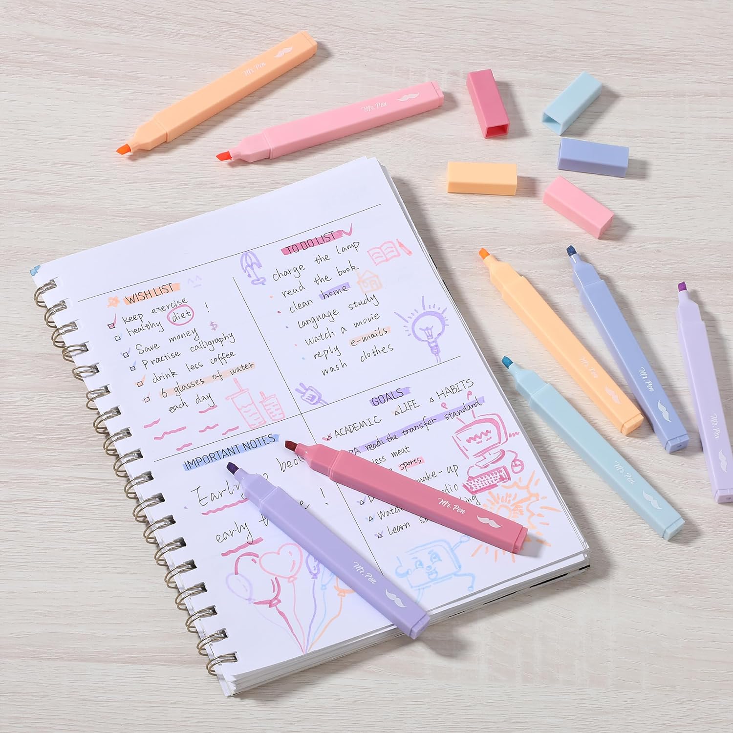 Aesthetic Bible Highlighters, 8 Pack, Pastel Colors, No-Bleed Ink, Chisel Tip, Bible Journaling & Study Supplies - Image 8