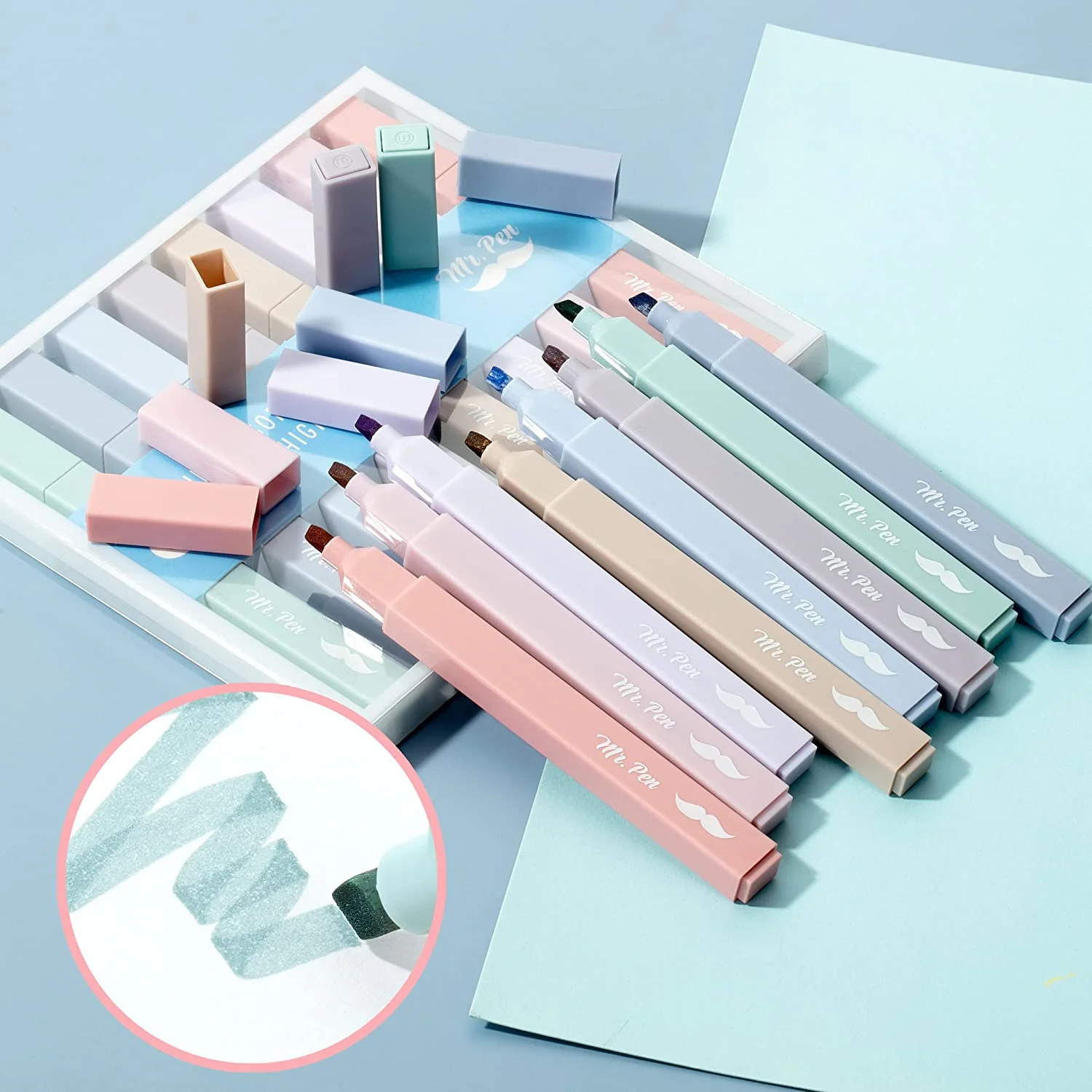 Aesthetic Highlighters, 8 Pack, Assorted Colors, No-Bleed Ink, Chisel Tip, Cute Bible-Safe Study & Journaling Supplies - Image 4