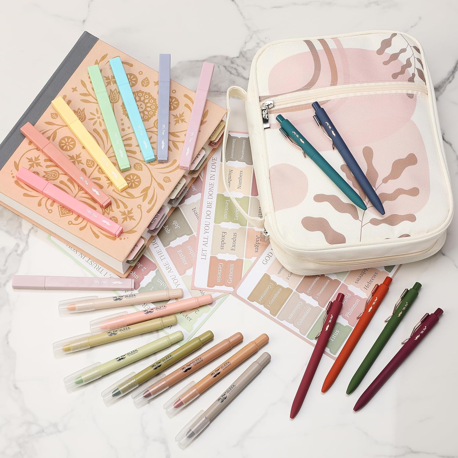 Bible Journaling Kit, 28 Pcs — Bible Case, No Bleed Pens, Highlighters & Tabs - Image 7