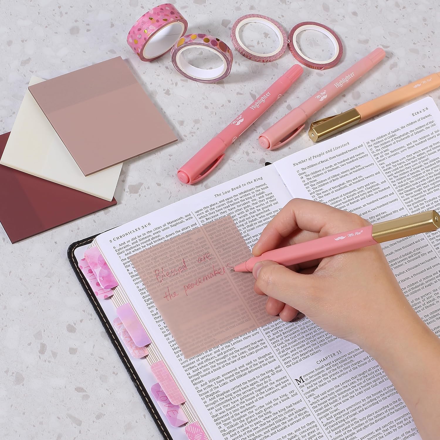 Bible Journaling Kit, Bible Highlighters and Pens No Bleed, Bible Study Kit, Journaling Kit for Women and Gift, Bible Tabs and Highlighter Set - Image 7